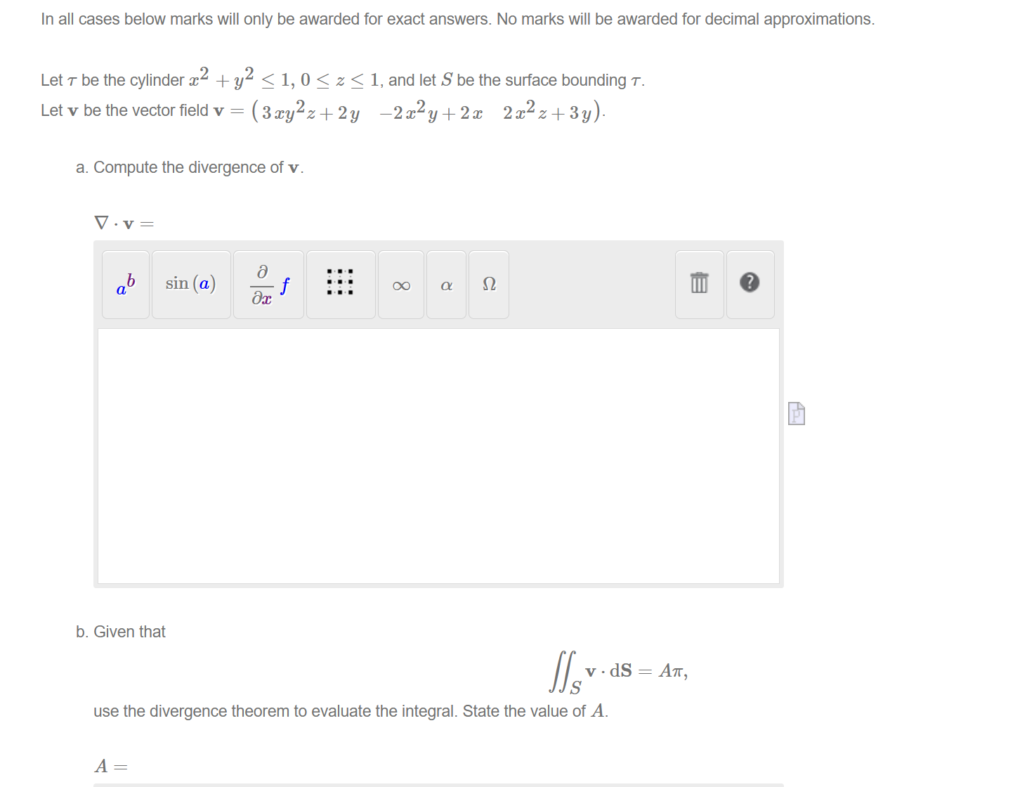 Solved In all cases below marks will only be awarded for | Chegg.com