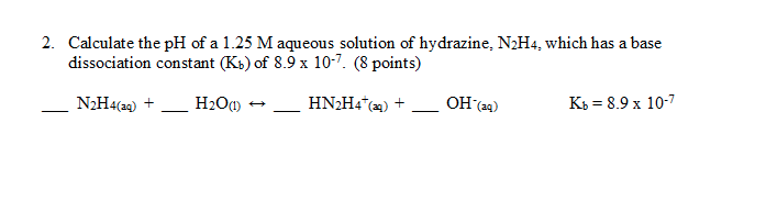 Solved 2. Calculate the pH of a 1.25 M aqueous solution of | Chegg.com