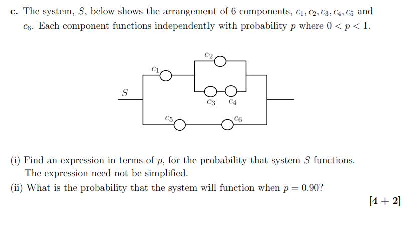 Solved C. The System, S, Below Shows The Arrangement Of 6 | Chegg.com