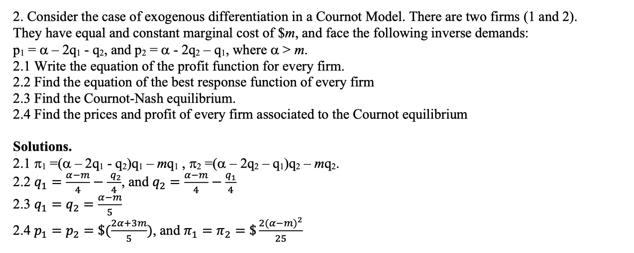 Solved Product Differentiation Practice Problem:Please Can | Chegg.com