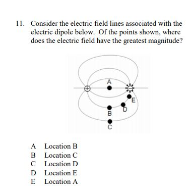 Solved 11. Consider The Electric Field Lines Associated With | Chegg.com