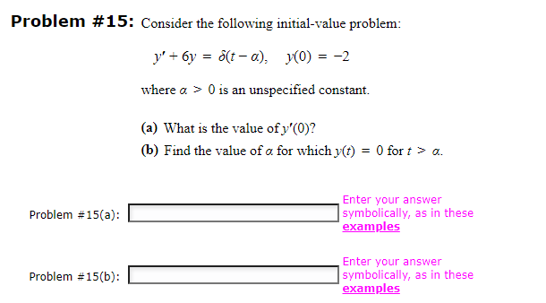 Solved Problem #15: Consider The Following Initial-value | Chegg.com