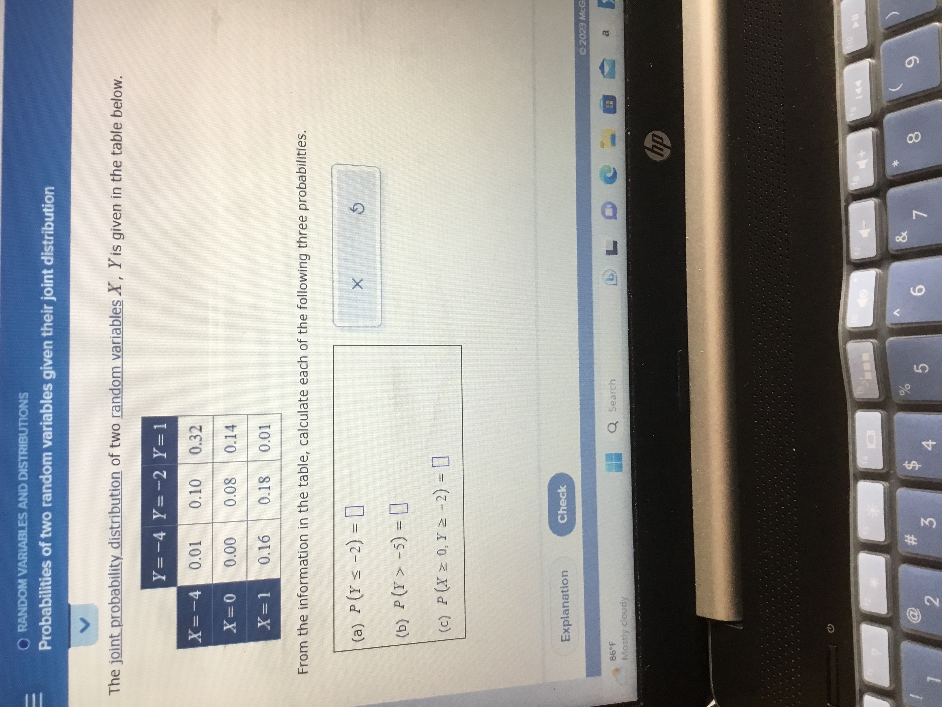 Solved The joint probability distribution of two random | Chegg.com