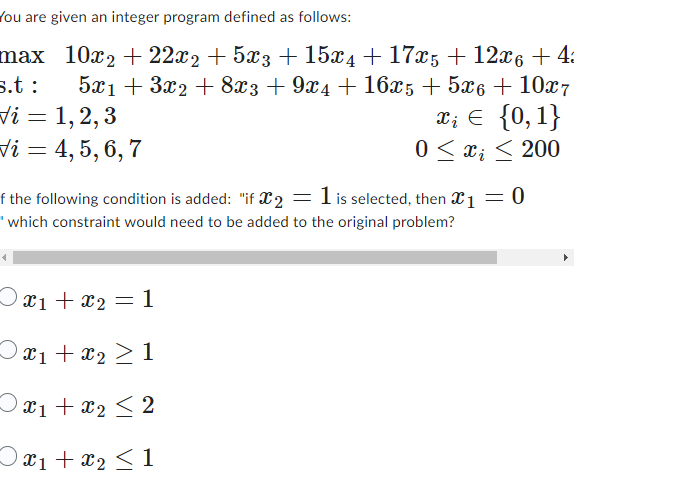 Solved You are given an integer program defined as | Chegg.com
