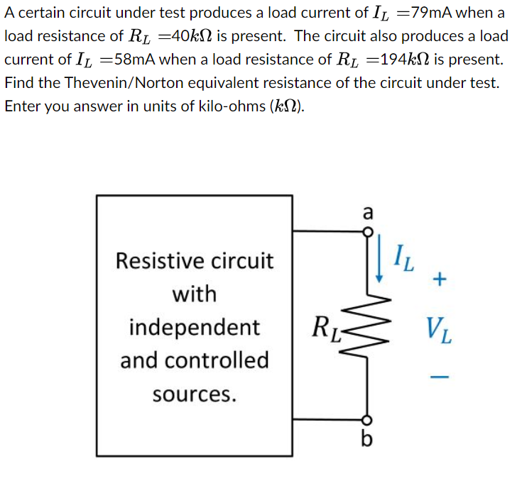 Solved A certain circuit under test produces a load current | Chegg.com