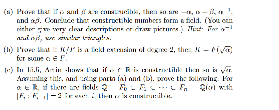 Solved A (a) Prove That If A And B Are Construcible, Then So | Chegg.com