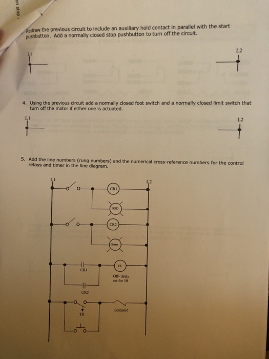 2. Design a circuit in which a normally opened