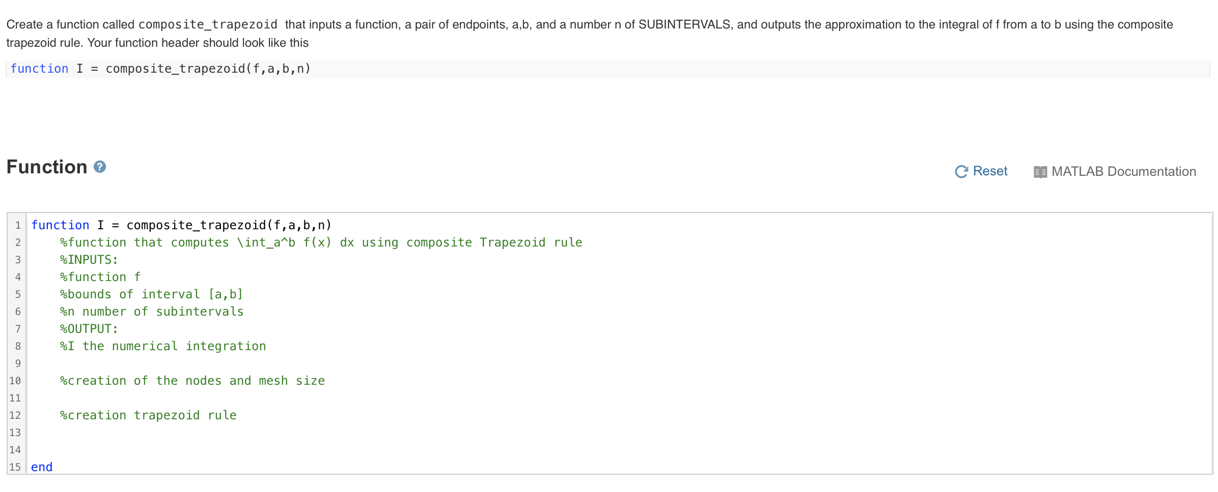 Solved Create a function called composite_trapezoid that | Chegg.com