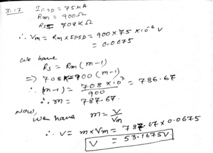 Solved 3-17 An ac voltmeter uses a bridge rectifier with | Chegg.com