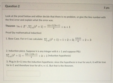 Solved Question 2 5 pts Look at the proof below and either | Chegg.com