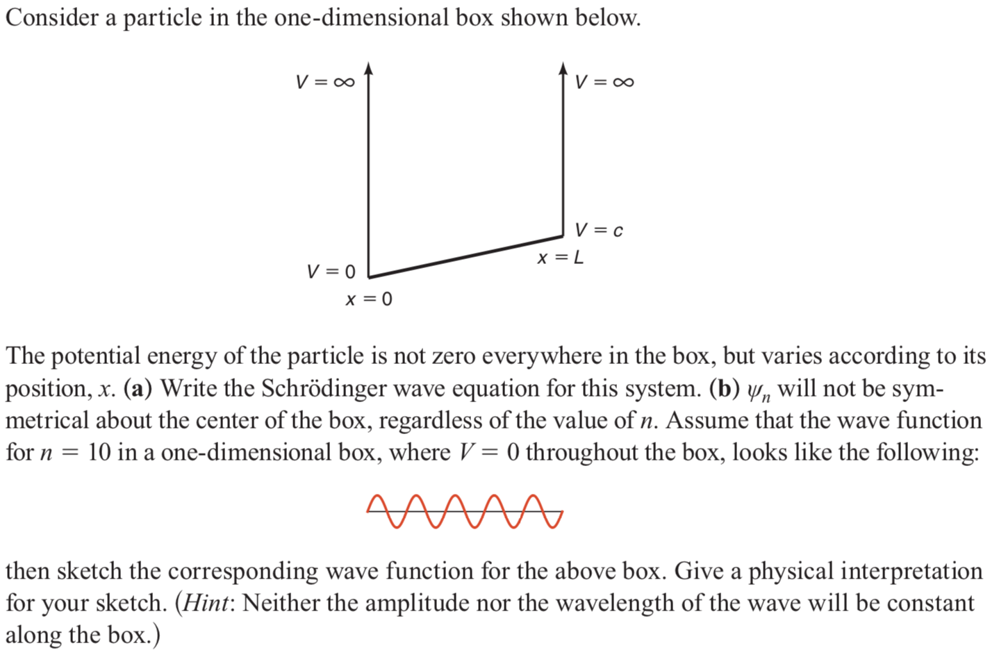 Solved Consider A Particle In The One-dimensional Box Shown | Chegg.com