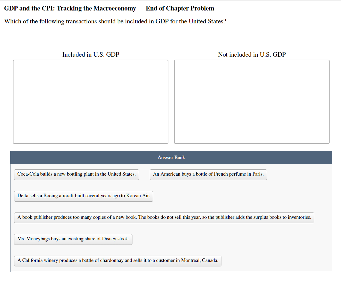 Solved GDP And The CPI Tracking The Macroeconomy End Of Chegg