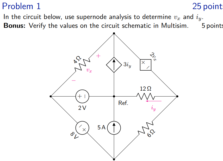 Solved In The Circuit Below, Use Supernode Analysis To | Chegg.com