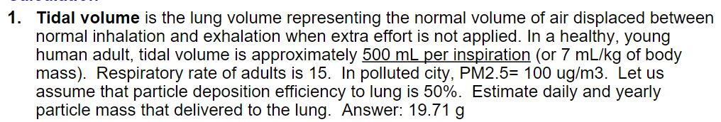 Solved 1. Tidal Volume Is The Lung Volume Representing The | Chegg.com