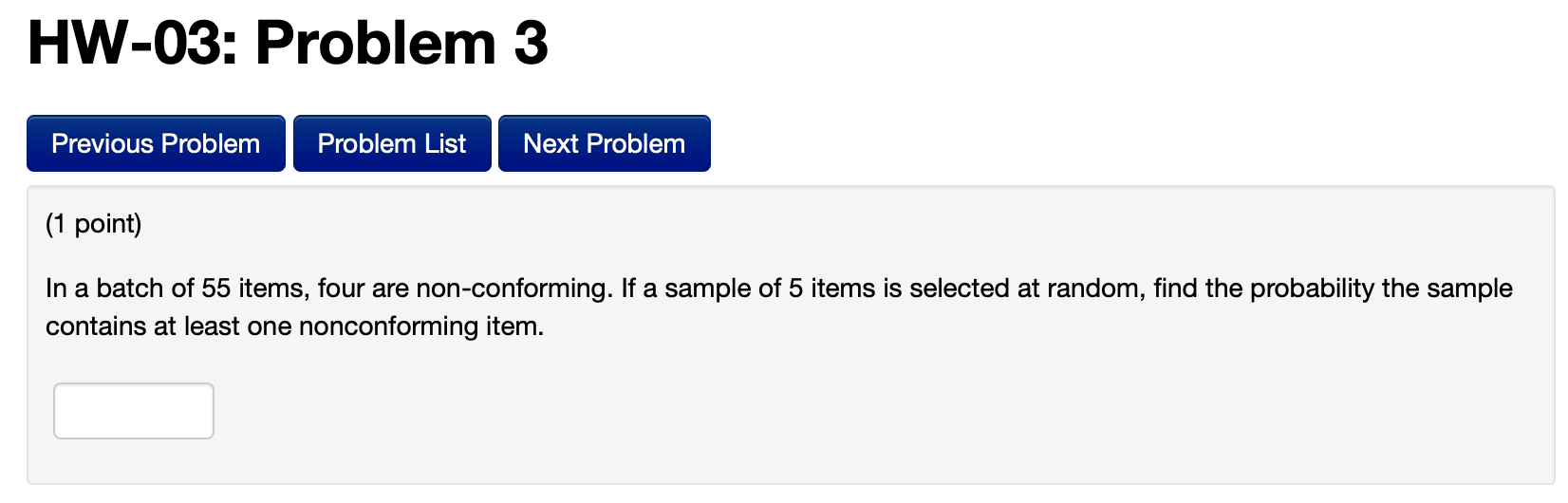 Solved HW-03: Problem 3 Previous Problem Problem List Next | Chegg.com