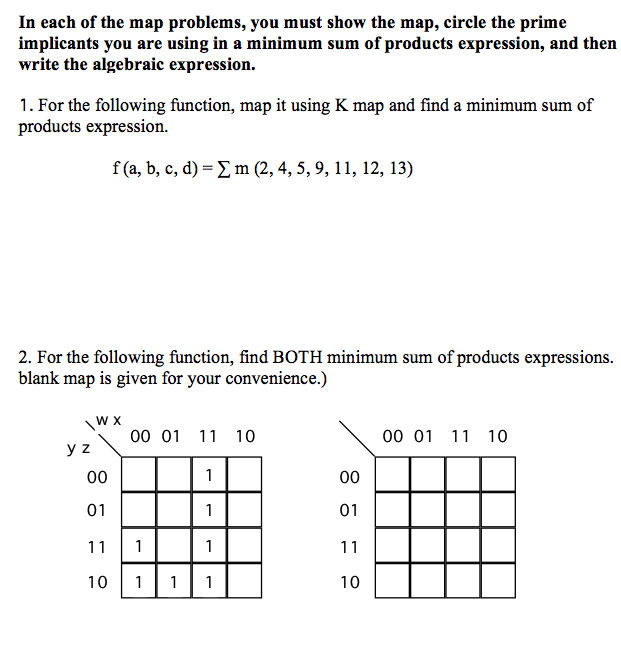 Solved In Each Of The Map Problems, You Must Show The Map, | Chegg.com