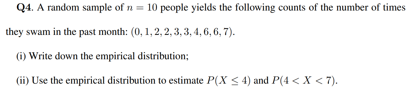 Solved Q4. A random sample of n=10 people yields the | Chegg.com