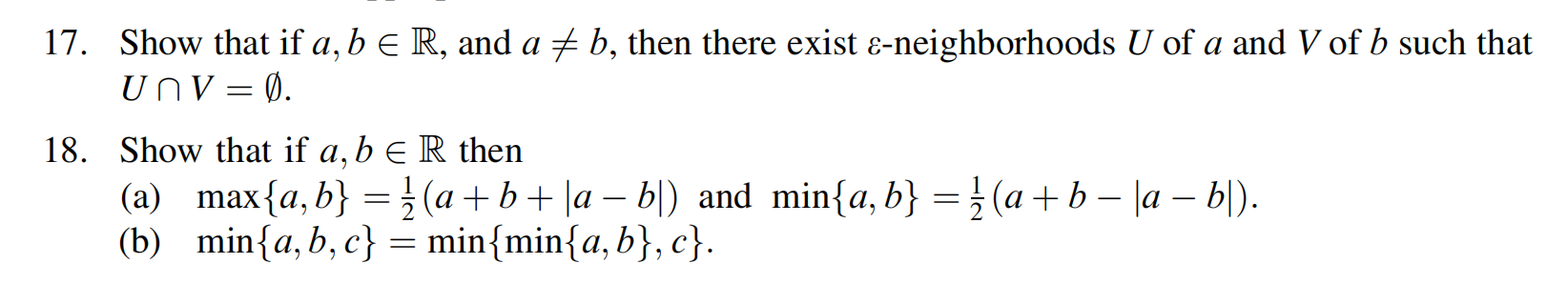 Solved 17. Show That If A,b∈R, And A =b, Then There Exist | Chegg.com