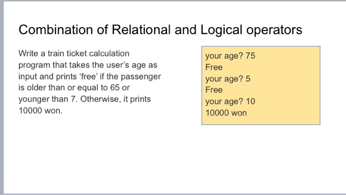 Solved Combination of Relational and Logical operators Write | Chegg.com
