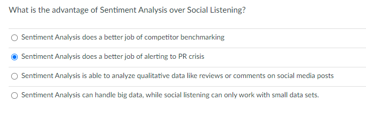 Solved What Is The Advantage Of Sentiment Analysis Over | Chegg.com