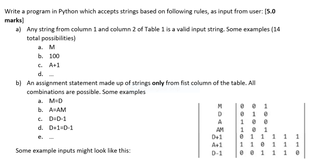 Solved Write a program in Python which accepts strings based | Chegg.com