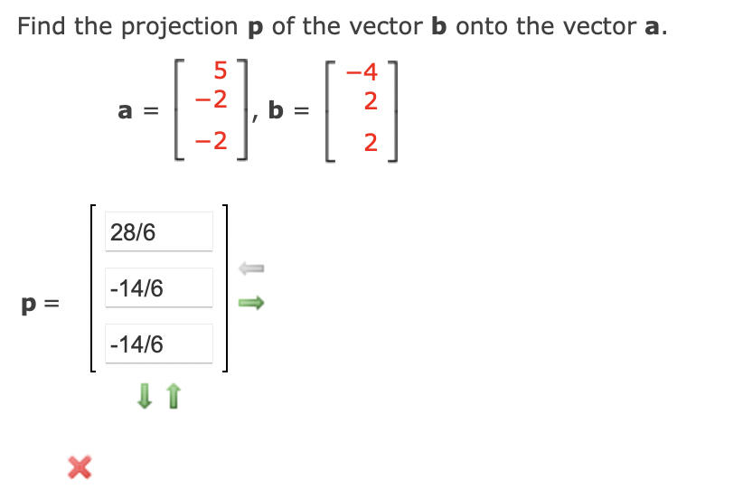 Solved Find the projection p of the vector b onto the vector | Chegg.com