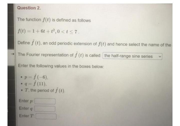 Solved The function f(t) is defined as follows | Chegg.com