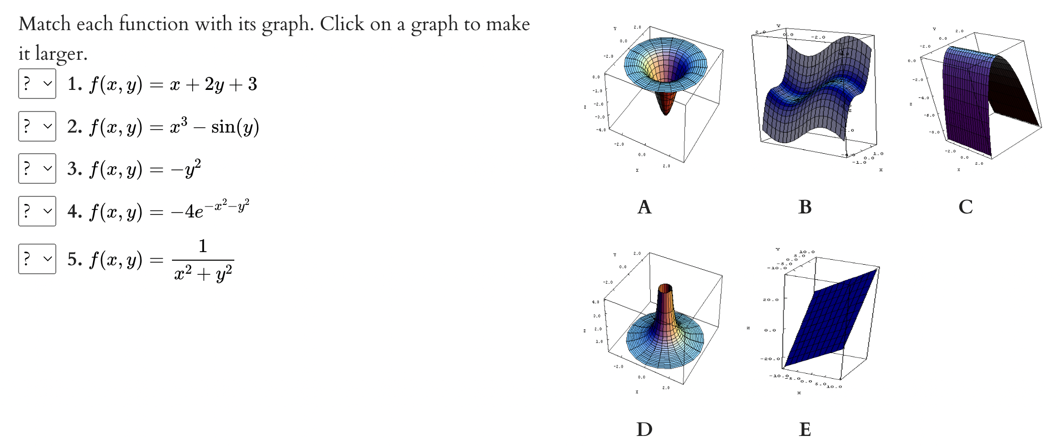 Solved Match the functions with the graphs of their domains. | Chegg.com