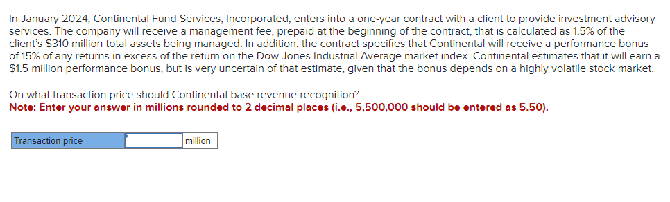 Solved In January 2024 Continental Fund Services Chegg Com   PhpAN5P3l