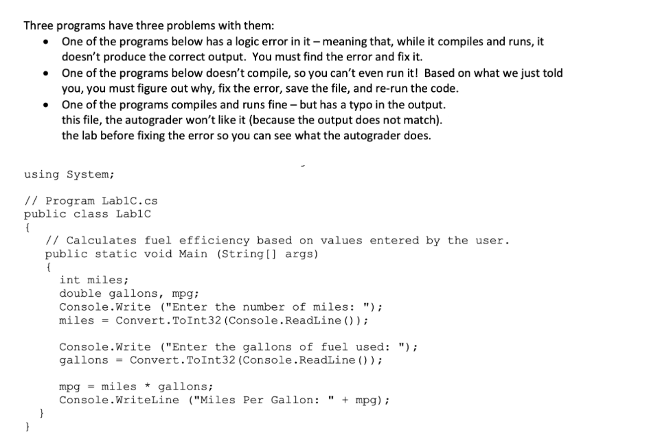 Three Problem Are Incompatible Solved Three programs have three problems with them: • One | Chegg.com