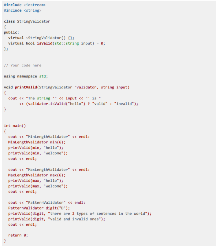 Solved Lab 6.4.2 Interfaces and virtual functions: part 2 | Chegg.com