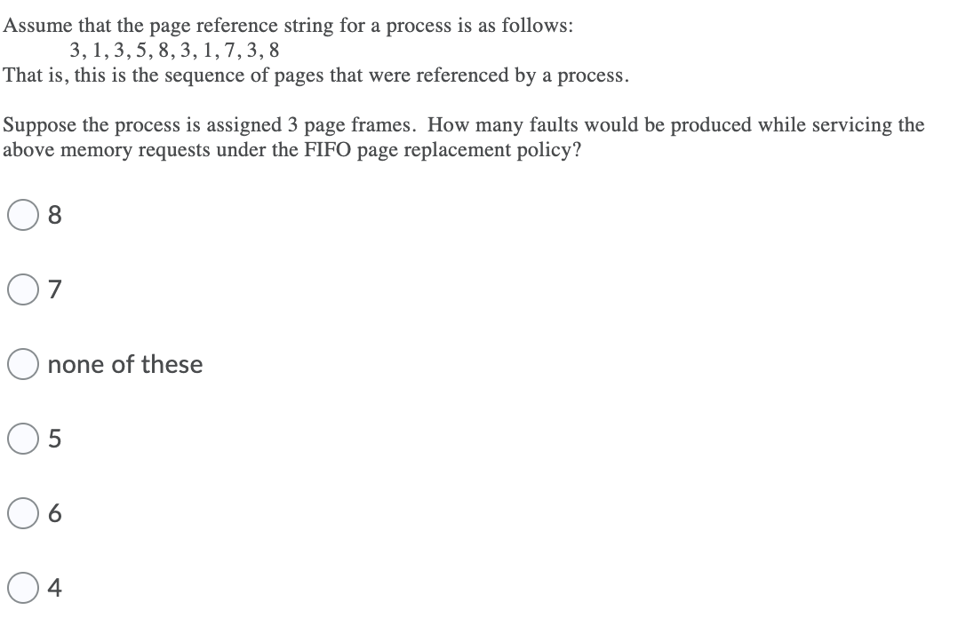 Solved Assume that the page reference string for a process | Chegg.com
