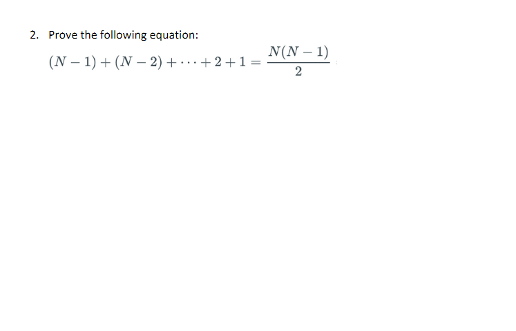 Solved 2 Prove The Following Equation