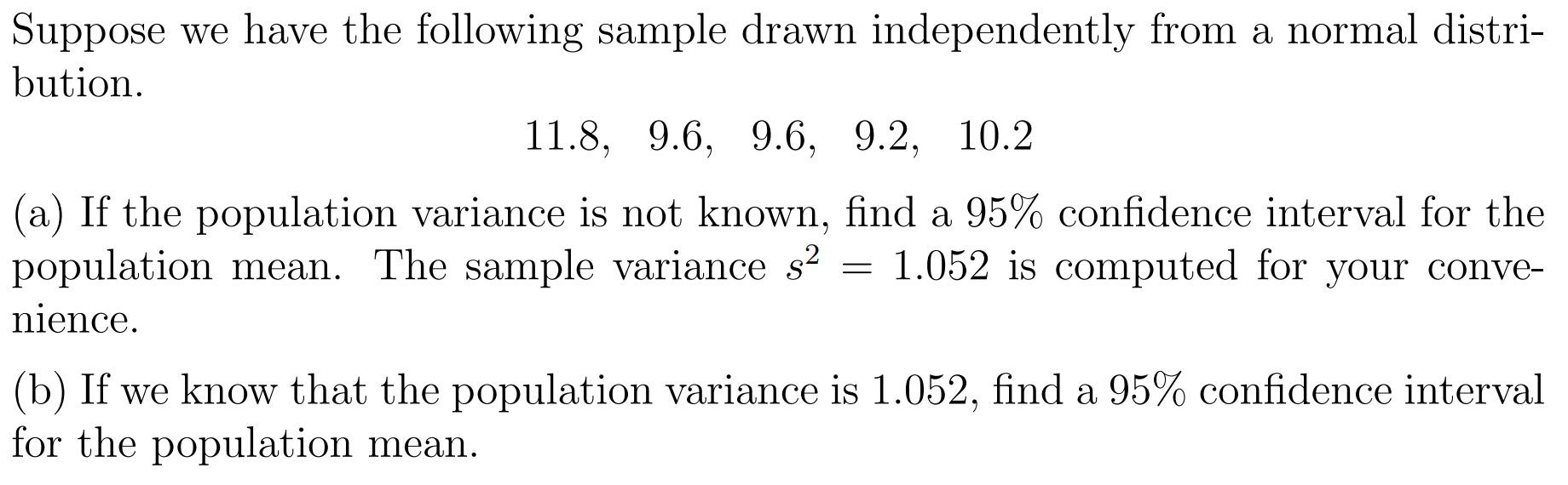 Solved Suppose we have the following sample drawn | Chegg.com