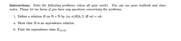 Solved Instructions. Solve the following problems (show all | Chegg.com