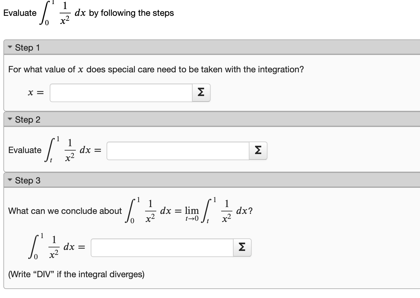 Solved Evaluate ∫01x21dx by following the steps - Step 1 For | Chegg.com