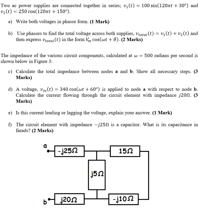 Solved Two Ac Power Supplies Are Connected Together In Chegg
