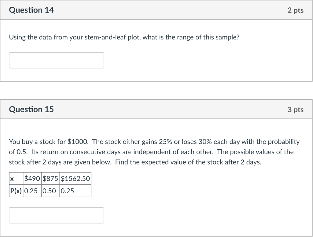 Solved Question 14 2 pts Using the data from your | Chegg.com