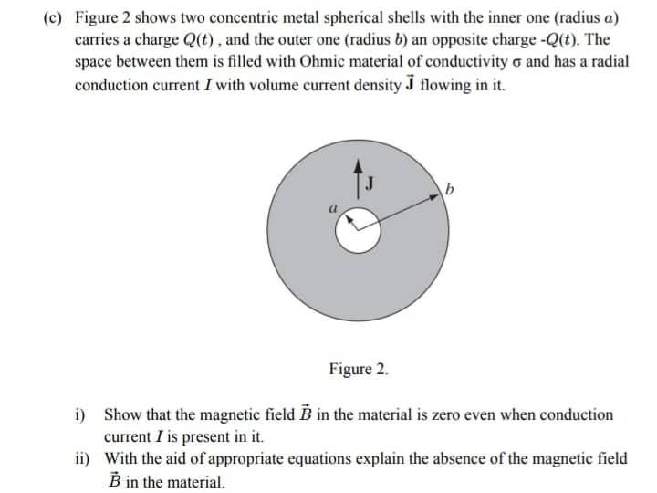 Solved (c) Figure 2 Shows Two Concentric Metal Spherical | Chegg.com