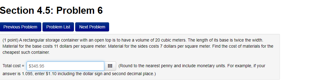 Solved Section 4.5: Problem 6 Previous Problem Problem List | Chegg.com