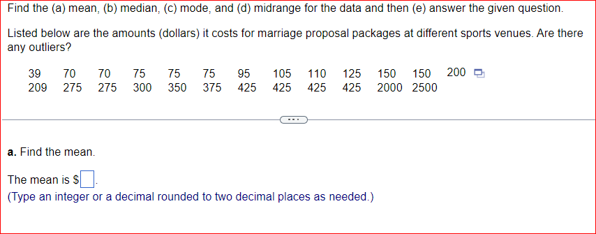 Solved Find the (a) mean, (b) median, (c) mode, and (d) | Chegg.com