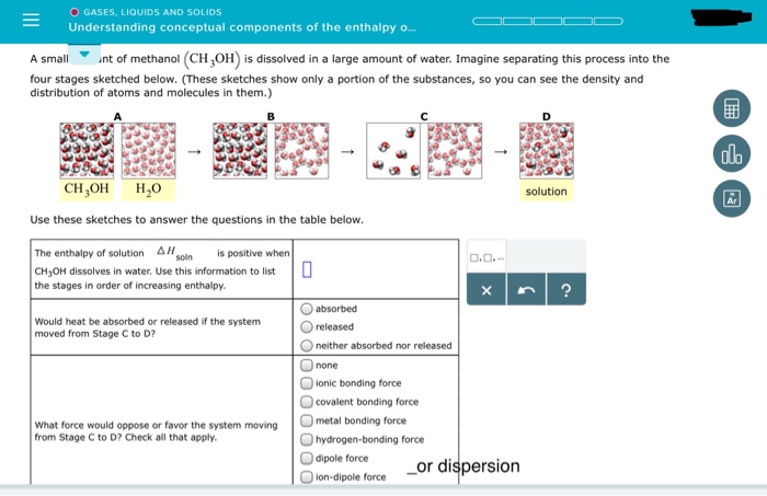 Solved O GASES, LIQUIDS AND SOLIDS Understanding conceptual | Chegg.com