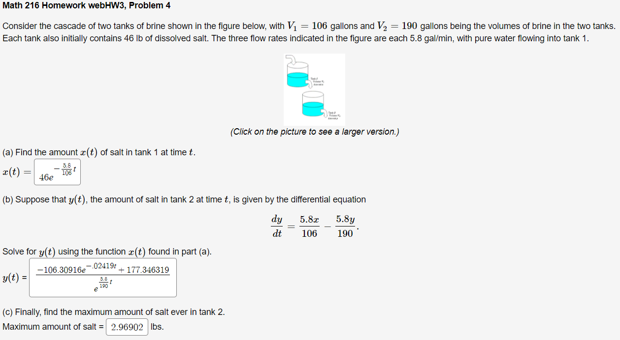 Solved Math 216 Homework WebHW3, Problem 4 = Consider The | Chegg.com