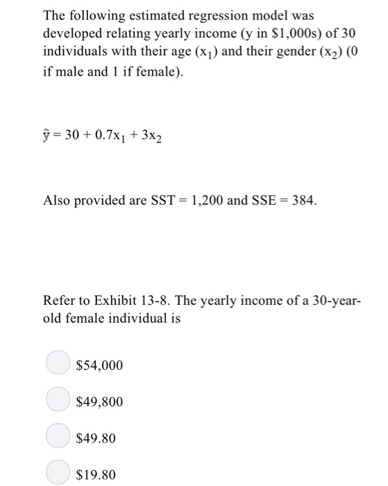 solved-the-following-estimated-regression-model-was-chegg