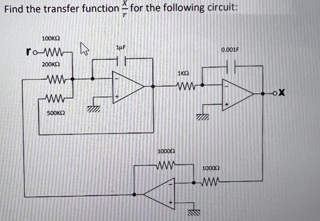 Solved Find the transfer function rX for the following | Chegg.com