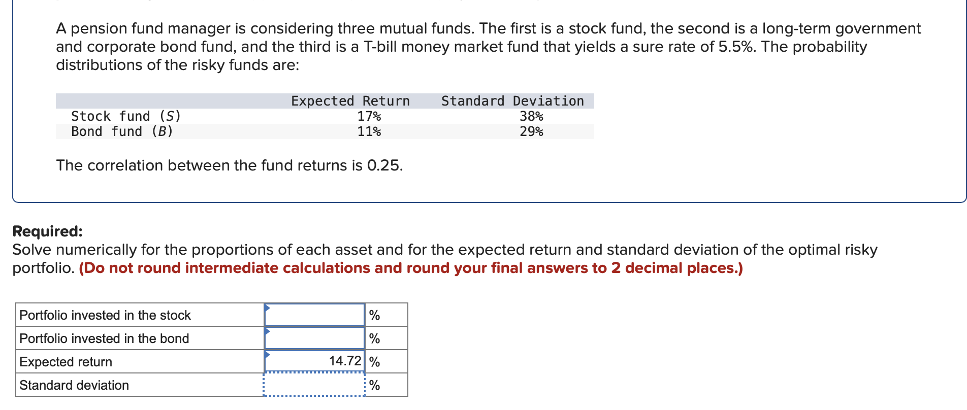 Solved A Pension Fund Manager Is Considering Three Mutual | Chegg.com