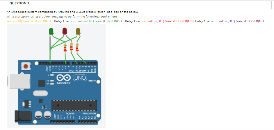 Solved QUESTION 3 An Embedded system composed by Arduino and | Chegg.com