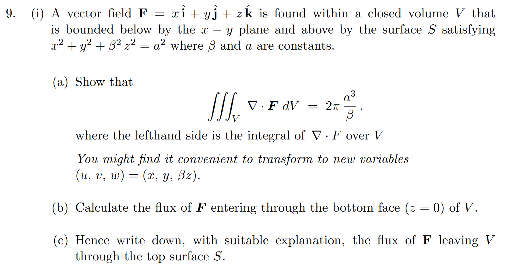 9 I A Vector Field F Xi Y Z Is Found Within Chegg Com
