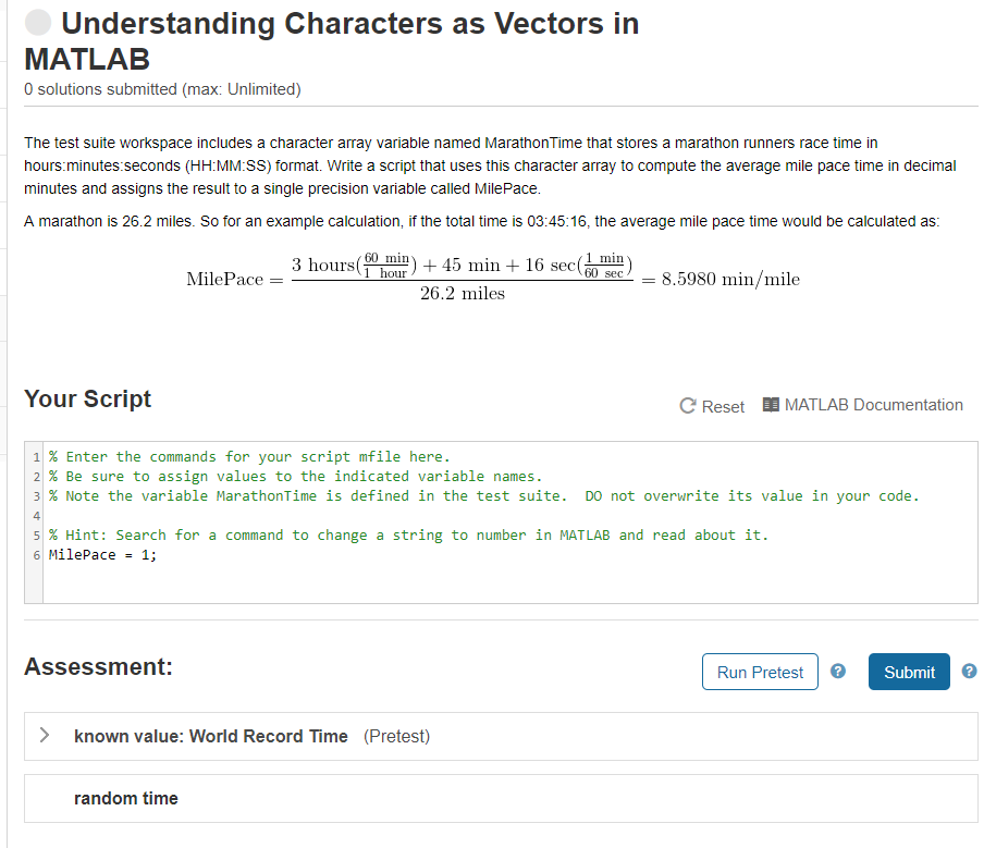 Solved Understanding Characters as Vectors in MATLAEB 0 | Chegg.com