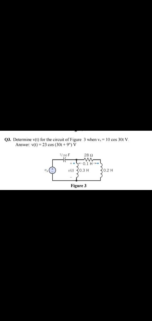 Solved Q3. Determine v(t) for the circuit of Figure 3 when | Chegg.com